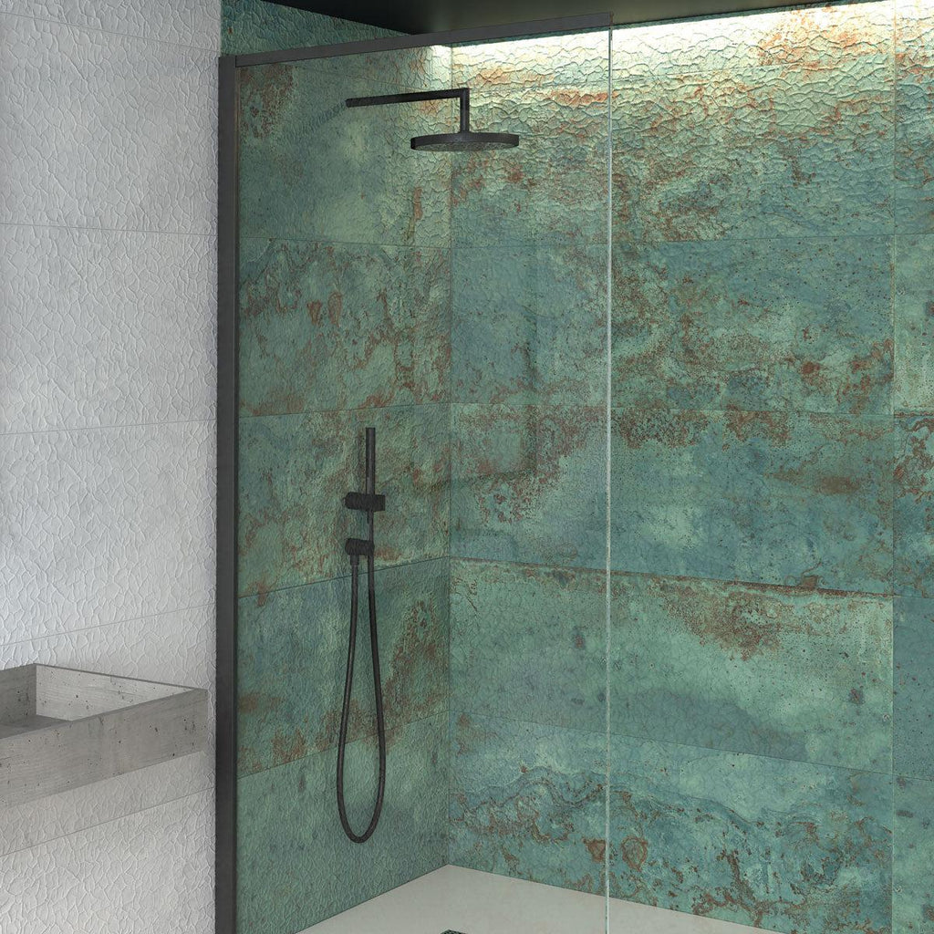 Zinc Green Crackle Wall Tile Shower