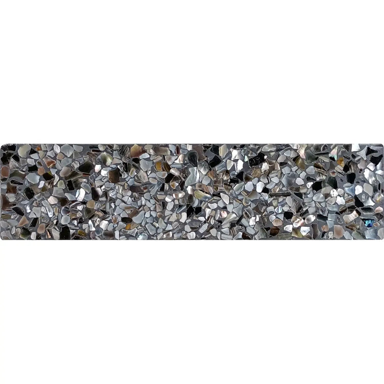 Corazza Black Sand Shell and Terrazzo Subway Tile